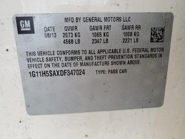 1G11H5SAXDF347024 - 2013 CHEVROLET MALIBU LTZ კრემისფერი ფოტო 12