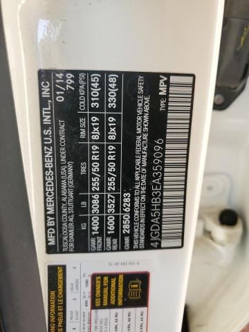 4JGDA5HB3EA359096 - 2014 MERCEDES-BENZ ML 350 4MATIC WHITE photo 14