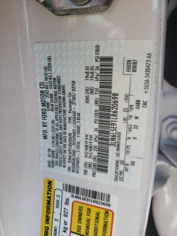 3LN6L5E91LR620698 - 2020 LINCOLN MKZ RESERVE თეთრი ფოტო 12