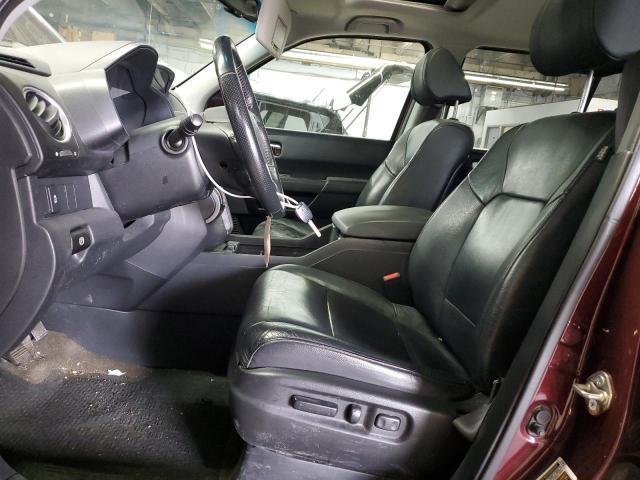 5FNYF4H56EB045512 - 2014 HONDA PILOT EXL BURGUNDY photo 7
