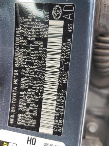 2T1BURHE2FC475973 - 2015 TOYOTA COROLLA L 蓝色 照片 12