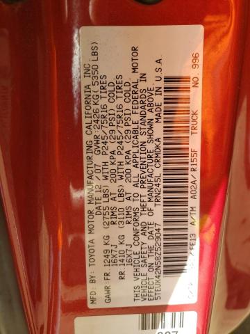 5TEUX42N58Z529047 - 2008 TOYOTA TACOMA ACCESS CAB წითელი ფოტო 13