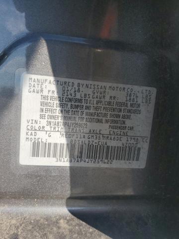 3N1AB7AP4JY259622 - 2018 NISS SENTRA S GRAY photo 13