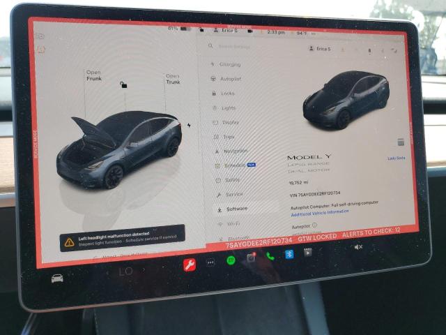 7SAYGDEE2RF120734 - 2024 TESLA MODEL Y 灰色 照片 9