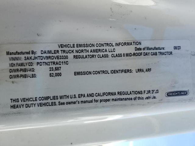 3AKJHTDV9RDVE3330 - 2024 FREIGHTLINER CASCADIA 1 Սպիտակ լուսանկար 10