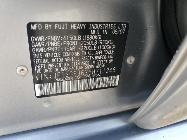 JF1SG63638H711248 - 2008 SUBARU FORESTER 2.5X 银色 照片 12