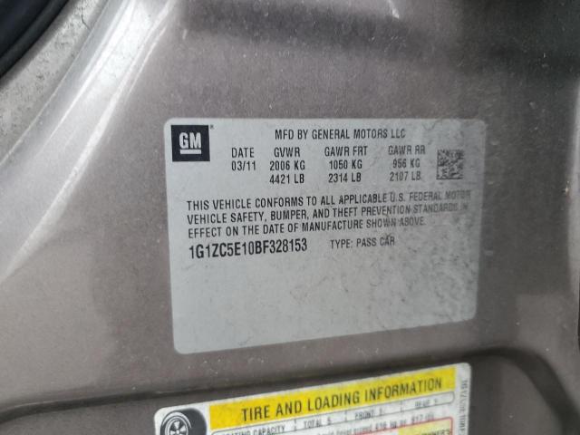 1G1ZC5E10BF328153 - 2011 CHEVROLET MALIBU 1LT TAN photo 12