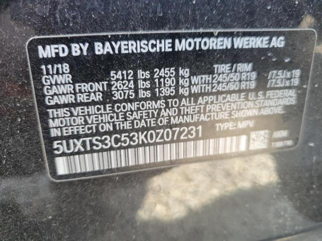 5UXTS3C53K0Z07231 - 2019 BMW X3 XDRIVEM40I BLACK photo 14