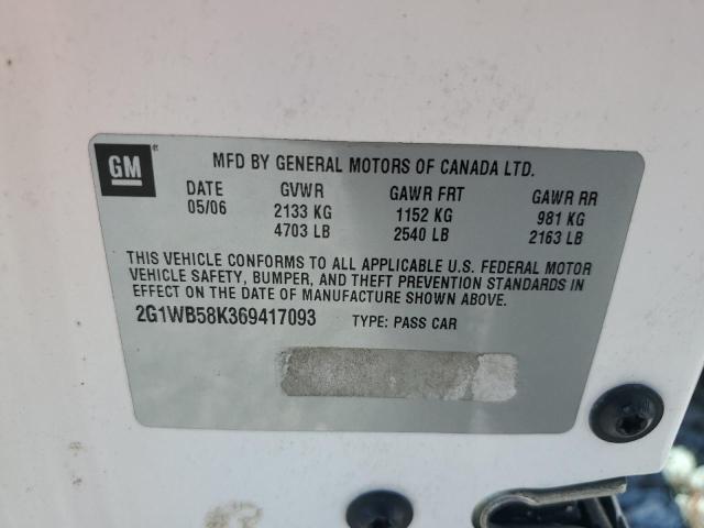 2G1WB58K369417093 - 2006 CHEVROLET IMPALA LS WHITE photo 13