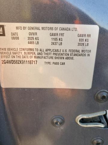 2G4WD582X91118717 - 2009 BUICK LACROSSE CXL CHARCOAL photo 12