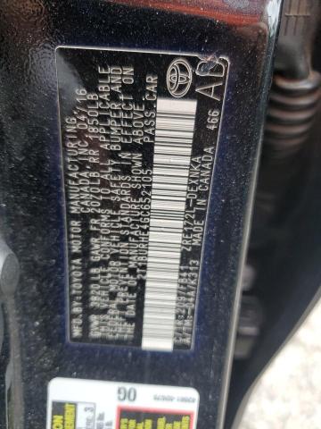 2T1BURHE4GC652105 - 2016 TOYOTA COROLLA L BLACK photo 12