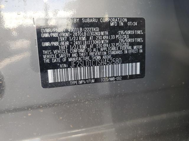JF2SLDTC7SH452580 - 2025 SUBARU FORESTER TOURING GRAY photo 14