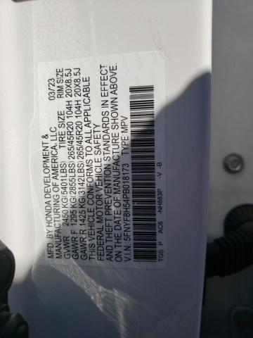 5FNYF8H54PB018173 - 2023 HONDA PASSPORT EXL WHITE photo 13