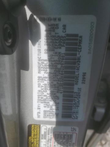 4T1BE32K04U297081 - 2004 TOYOTA CAMRY LE 银色 照片 12