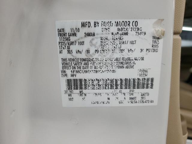 1FMCU9EG2BKA97040 - 2011 FORD ESCAPE LIMITED 白色 照片 13