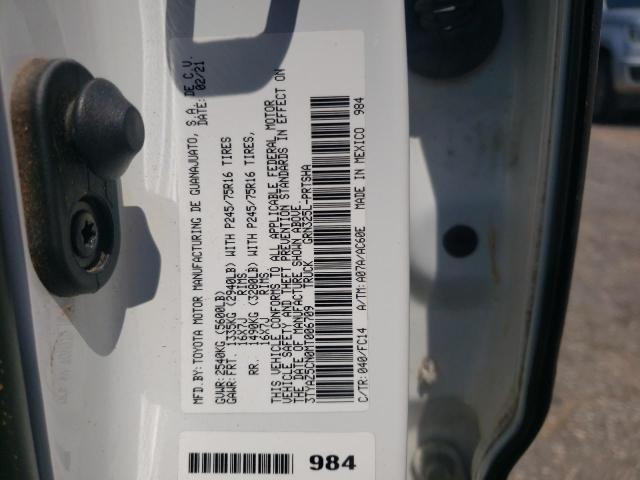 3TYAZ5CN0MT006709 - 2021 TOYOTA TACOMA DOUBLE CAB WHITE photo 12