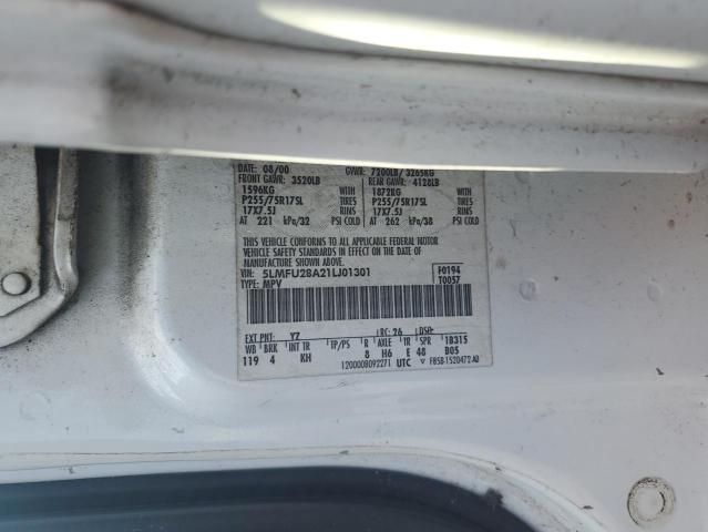 5LMFU28A21LJ01301 - 2001 LINCOLN NAVIGATOR 白色 照片 12