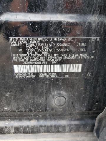 2T3RFREV8GW461788 - 2016 TOYOTA RAV4 XLE 黑色 照片 13