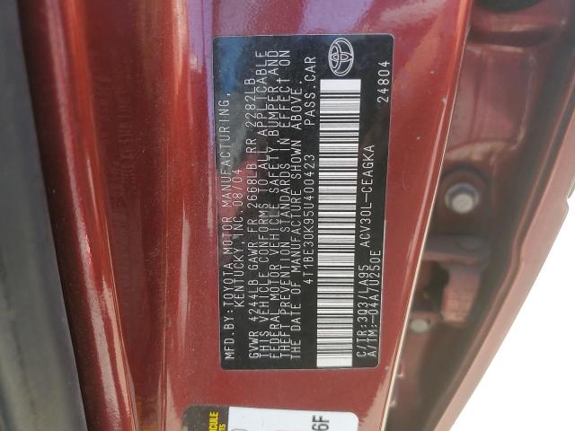 4T1BE30K95U400423 - 2005 TOYOTA CAMRY LE RED photo 12