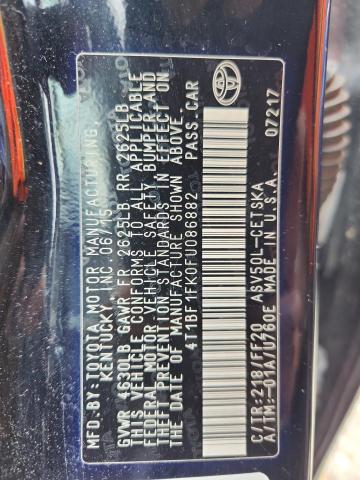 4T1BF1FK0FU086882 - 2015 TOYOTA CAMRY LE BLACK photo 12