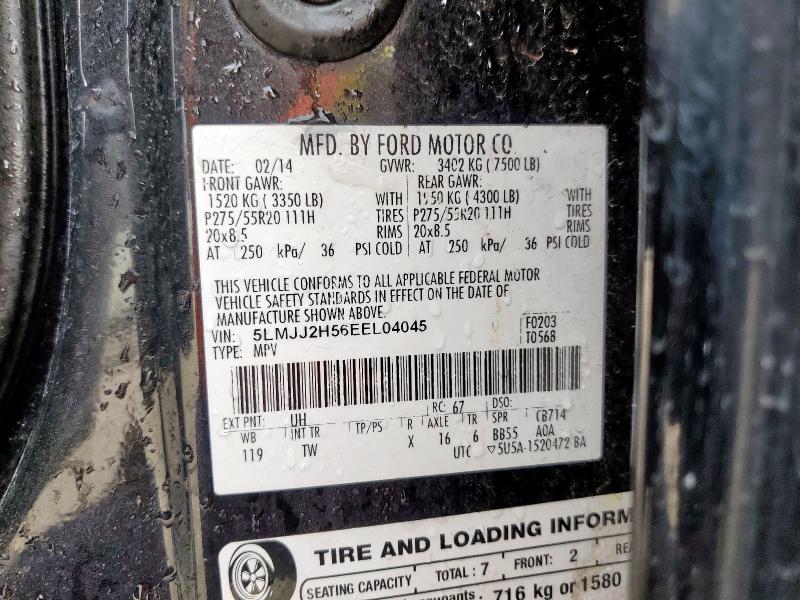 5LMJJ2H56EEL04045 - 2014 LINCOLN NAVIGATOR CHARCOAL photo 14