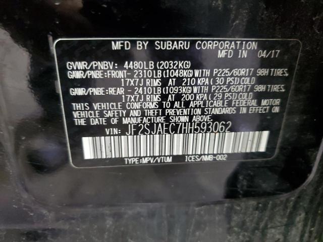 JF2SJAEC7HH593062 - 2017 SUBARU FORESTER 2.5I PREMIUM BLACK photo 13