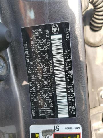 4T1B11HK9JU639338 - 2018 TOYOTA CAMRY L 灰色 照片 12