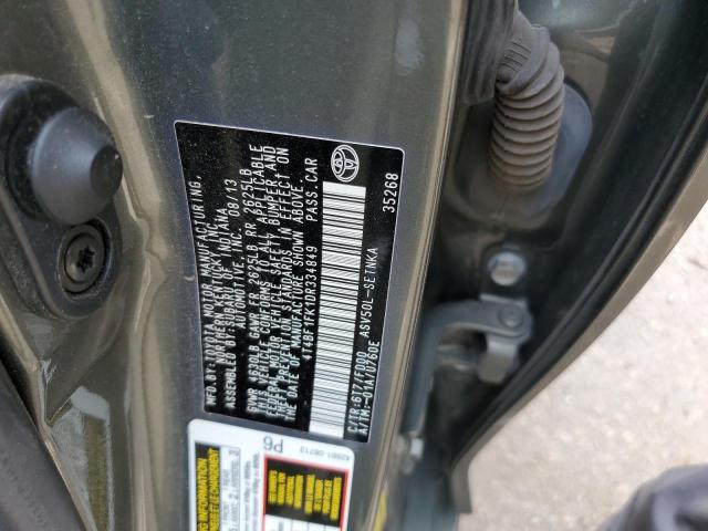 4T4BF1FK1DR334849 - 2013 TOYOTA CAMRY L GRAY photo 12