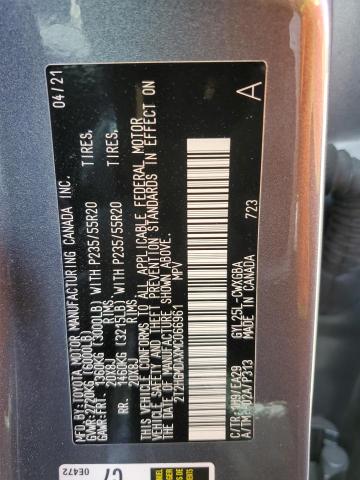 2T2HGMDAXMC066961 - 2021 LEXUS RX 450H GRAY photo 13