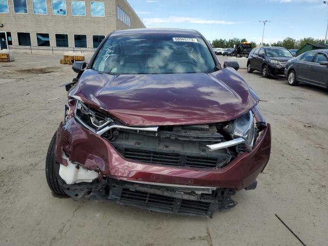 2HKRW6H30KH204746 - 2019 HONDA CR-V LX MAROON photo 5