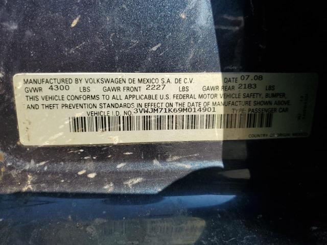 3VWJM71K69M014901 - 2009 VOLKSWAGEN JETTA S CHARCOAL photo 12