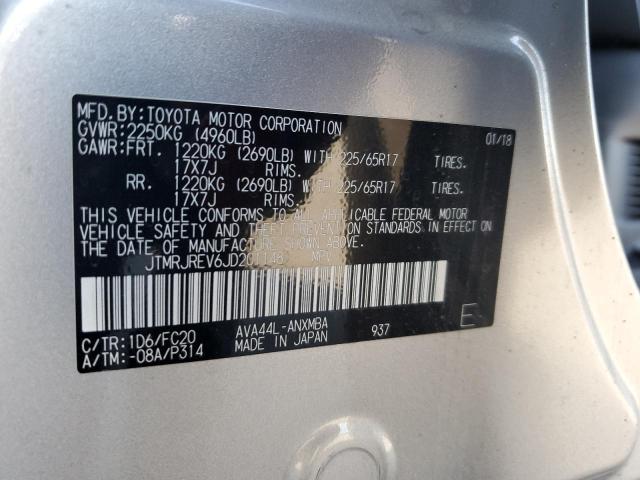 JTMRJREV6JD201148 - 2018 TOYOTA RAV4 HV LE Silber Foto 13