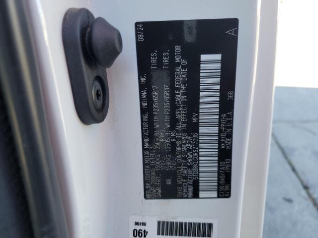 5TDBRKEC0RS217006 - 2024 TOYOTA SIENNA LE თეთრი ფოტო 13