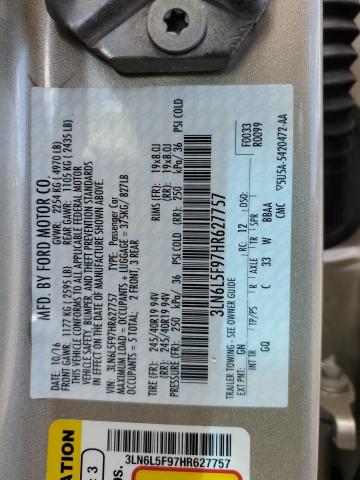 3LN6L5F97HR627757 - 2017 LINCOLN MKZ RESERVE ბეჟი ფოტო 12