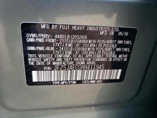 JF2SJAEC0HH411945 - 2017 SUBARU FORESTER 2.5I PREMIUM 绿色 照片 13