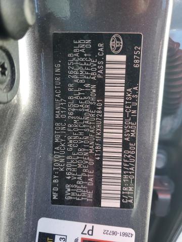 4T1BF1FKXHU728401 - 2017 TOYOTA CAMRY LE GRAY photo 12