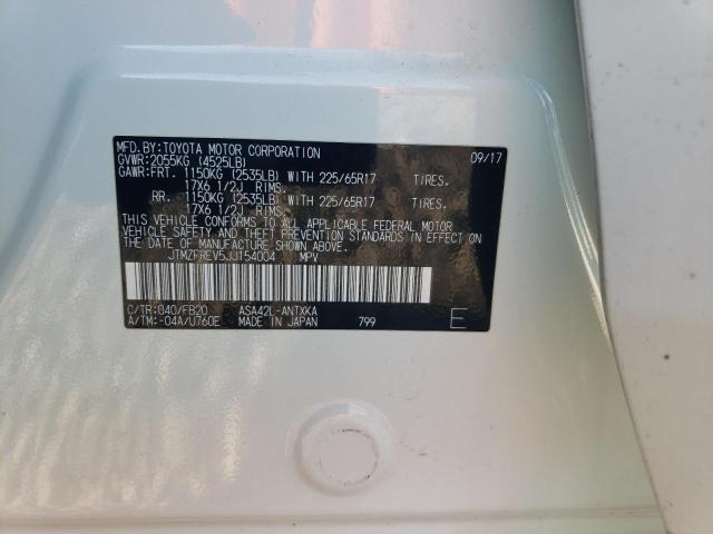 JTMZFREV5JJ154004 - 2018 TOYOTA RAV4 LE Սպիտակ լուսանկար 12