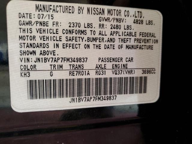 JN1BV7AP7FM349837 - 2015 INFINITI Q50 BASE BLACK photo 12