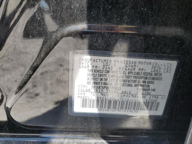 3N1AB7AP9KY255633 - 2019 NISSAN SENTRA S BLACK photo 13