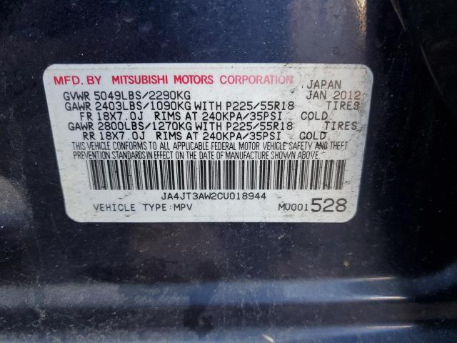 JA4JT3AW2CU018944 - 2012 MITSUBISHI OUTLANDER SE BLUE photo 13