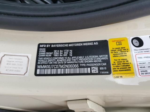 WMWXU7C07M2N06066 - 2021 MINI COOPER BEIGE photo 13