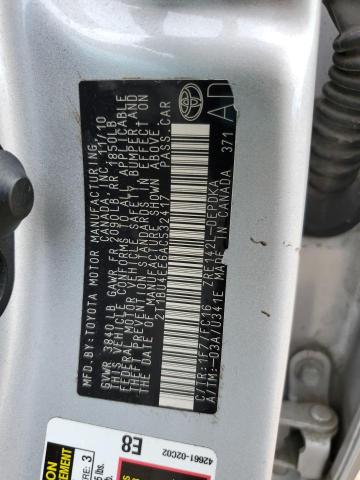 2T1BU4EE6AC532417 - 2010 TOYOTA COROLLA BASE Արծաթագույն լուսանկար 12