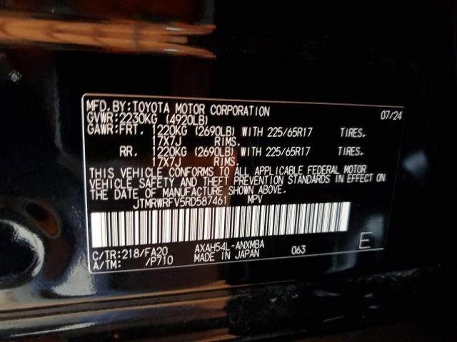 JTMRWRFV5RD587461 - 2024 TOYOTA RAV4 XLE შავი ფოტო 12