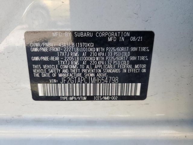 JF2GTAPC1MH654798 - 2021 SUBARU CROSSTREK PREMIUM 白色 照片 13