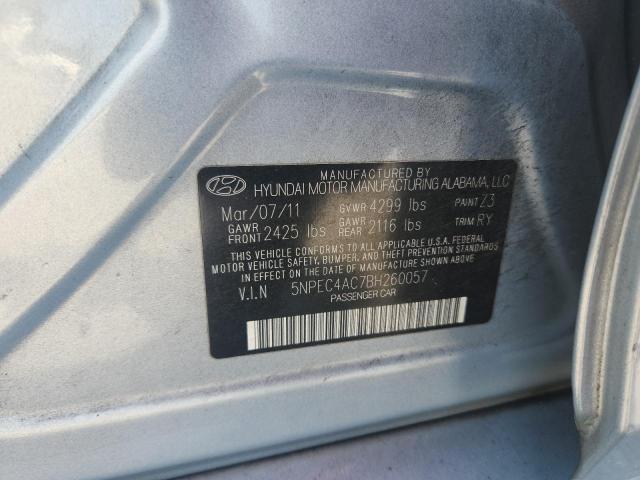 5NPEC4AC7BH260057 - 2011 HYUNDAI SONATA SE 蓝色 照片 12