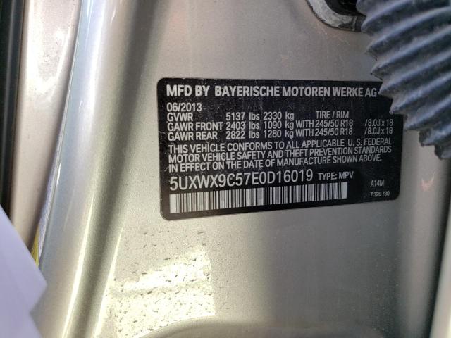 5UXWX9C57E0D16019 - 2014 BMW X3 XDRIVE28I SILVER photo 12