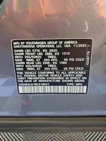 1V2HE2CA1RC218527 - 2024 VOLKSWAGEN ATLAS CROS SE Gris photo 13
