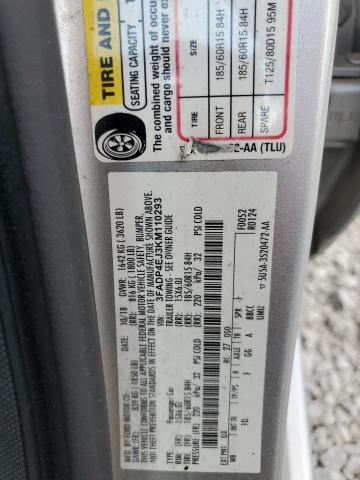 3FADP4EJ3KM110293 - 2019 FORD FIESTA SE Серебристый фото 13