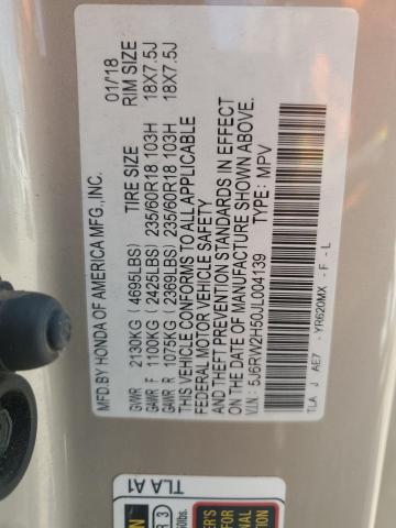 5J6RW2H50JL004139 - 2018 HONDA CR-V EX TAN photo 14