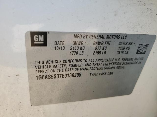 1G6AS5S37E0130208 - 2014 CADILLAC CTS PERFORMANCE COLLECTION WHITE photo 13